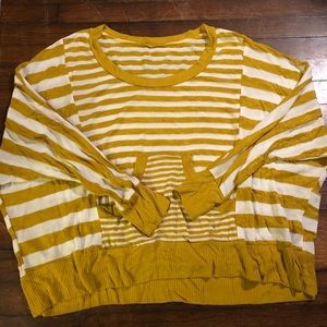 Boxy Gold & White Striped Sweater